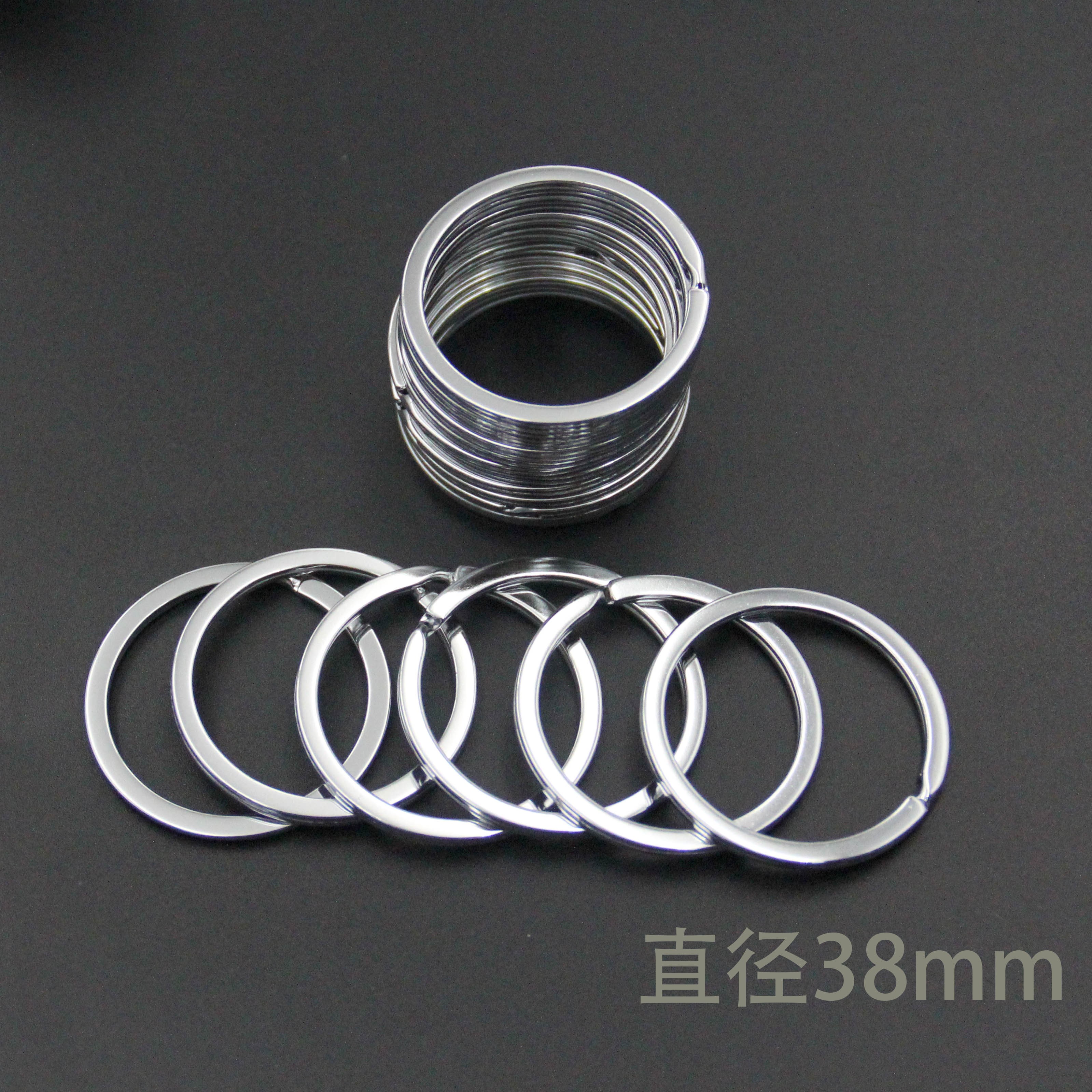 Xinmeida key ring stainless steel accessories Flat ring car key ring metal chrome-plated ring key ring 38mm detail image 2