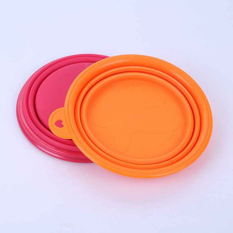 New candy-colored foldable silicone pet bowls, cute dog bowls, cat bowls, pet food utensils and supplies manufacturer wholesale 3