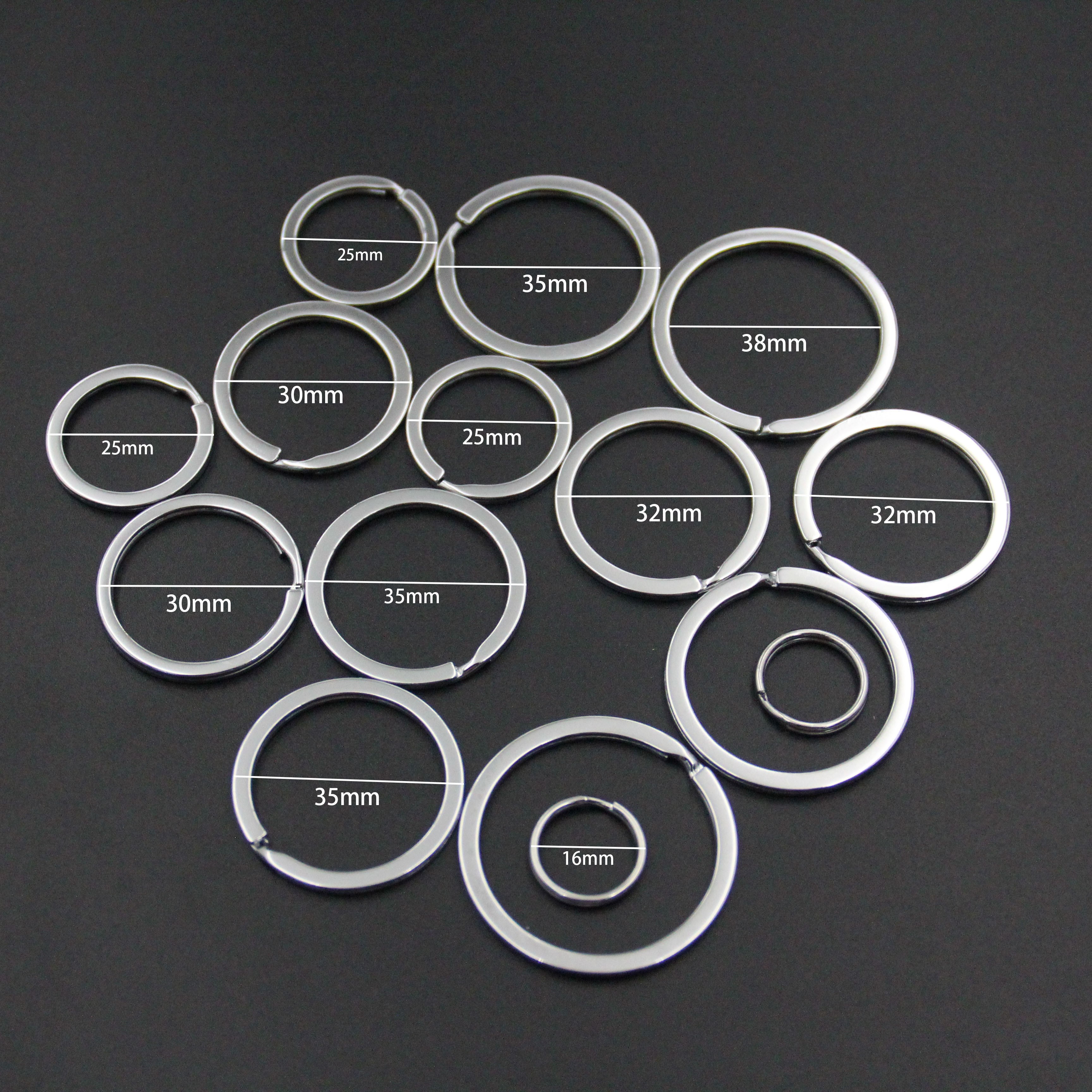 Xinmeida key ring stainless steel accessories Flat ring car key ring metal chrome-plated ring key ring 35mm detail image 4