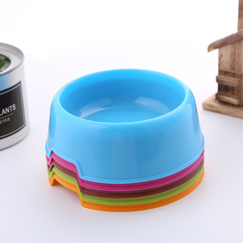Hot-selling new candy-colored lightweight plastic single bowl pet dog bowl, cat bowl, pet food supplies manufacturer wholesale