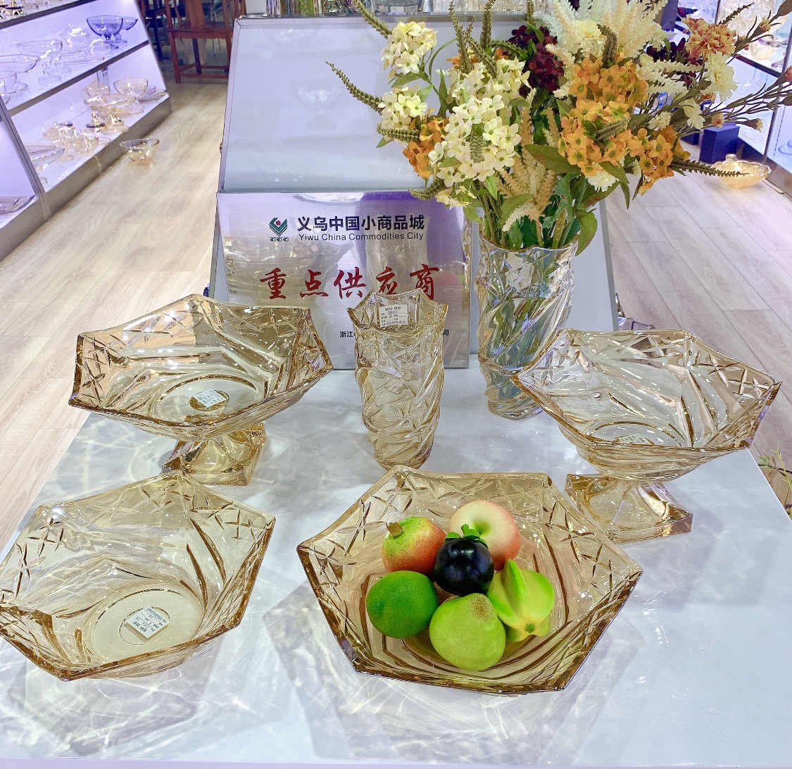 Zengbi high-end glass crafts fruit bucket fruit tray furniture tea table decorations thumbnail
