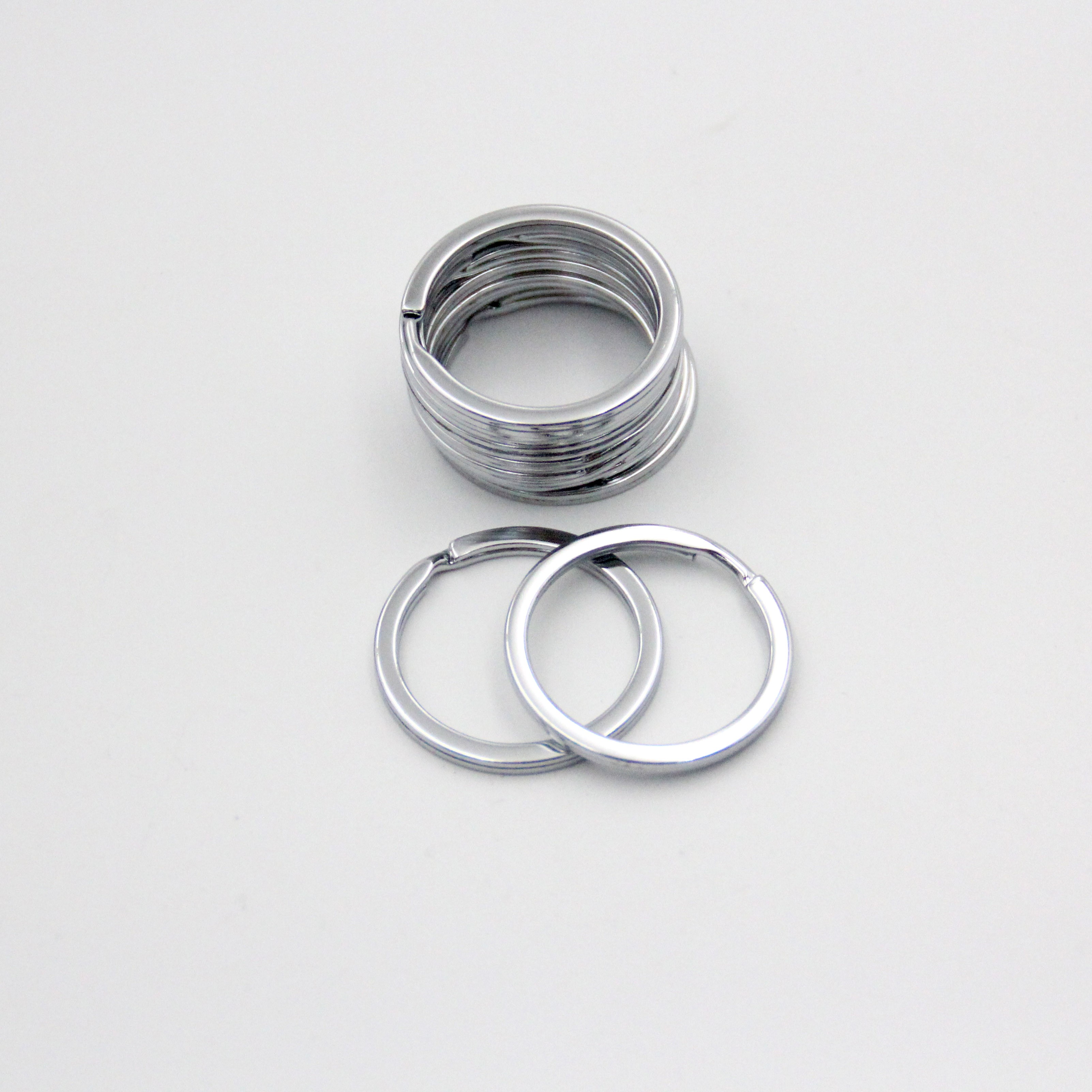 Xinmeida key ring stainless steel accessories Flat ring car key ring metal chrome-plated ring key ring 35mm detail image 2