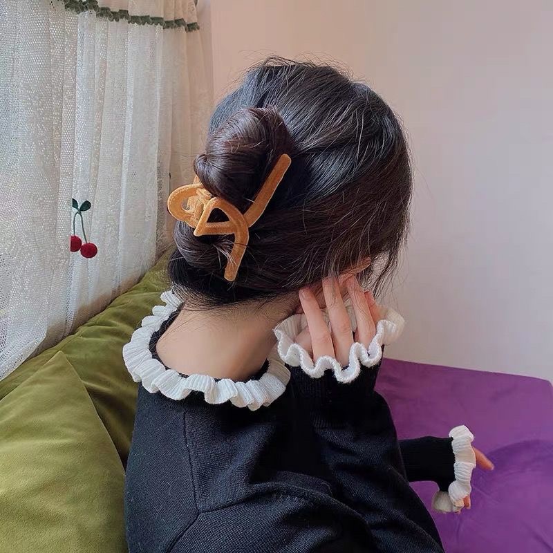 Korean Ins girl Qiu Dong flocking texture grab candy hair clip hair clip coils hair clip clip headpiece female thumbnail