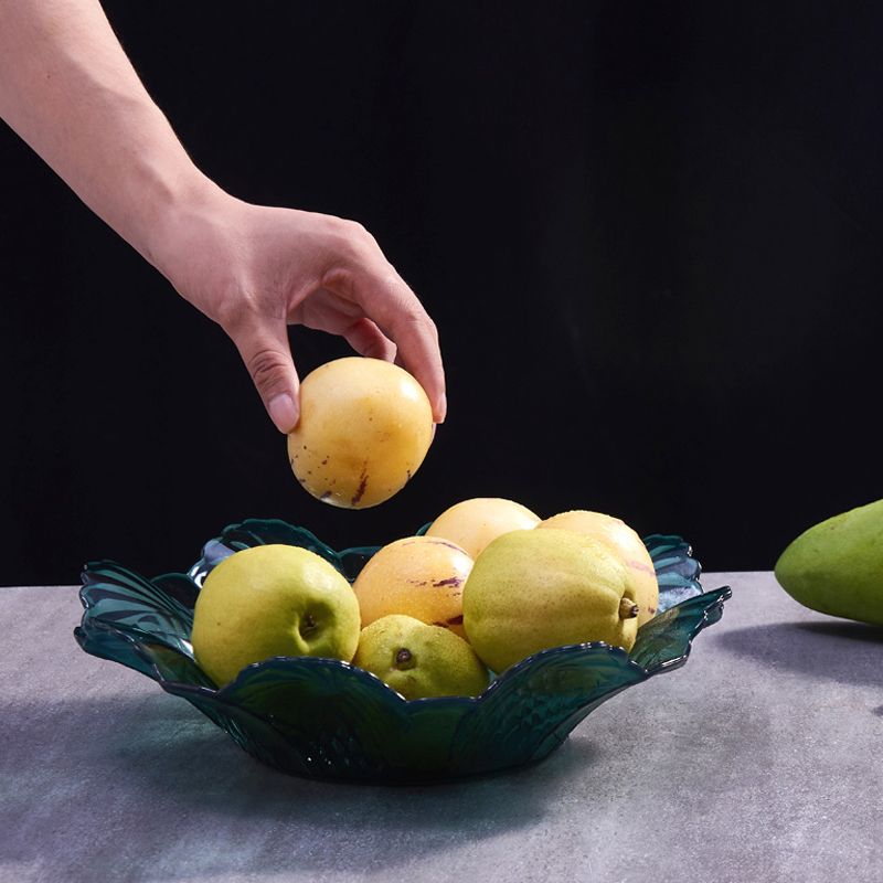 High-transparency European-style multi-color plastic fruit plate that won't break. Living room snack and candy plate. Modern household melon seed plate, 66P16570 Specification drawing