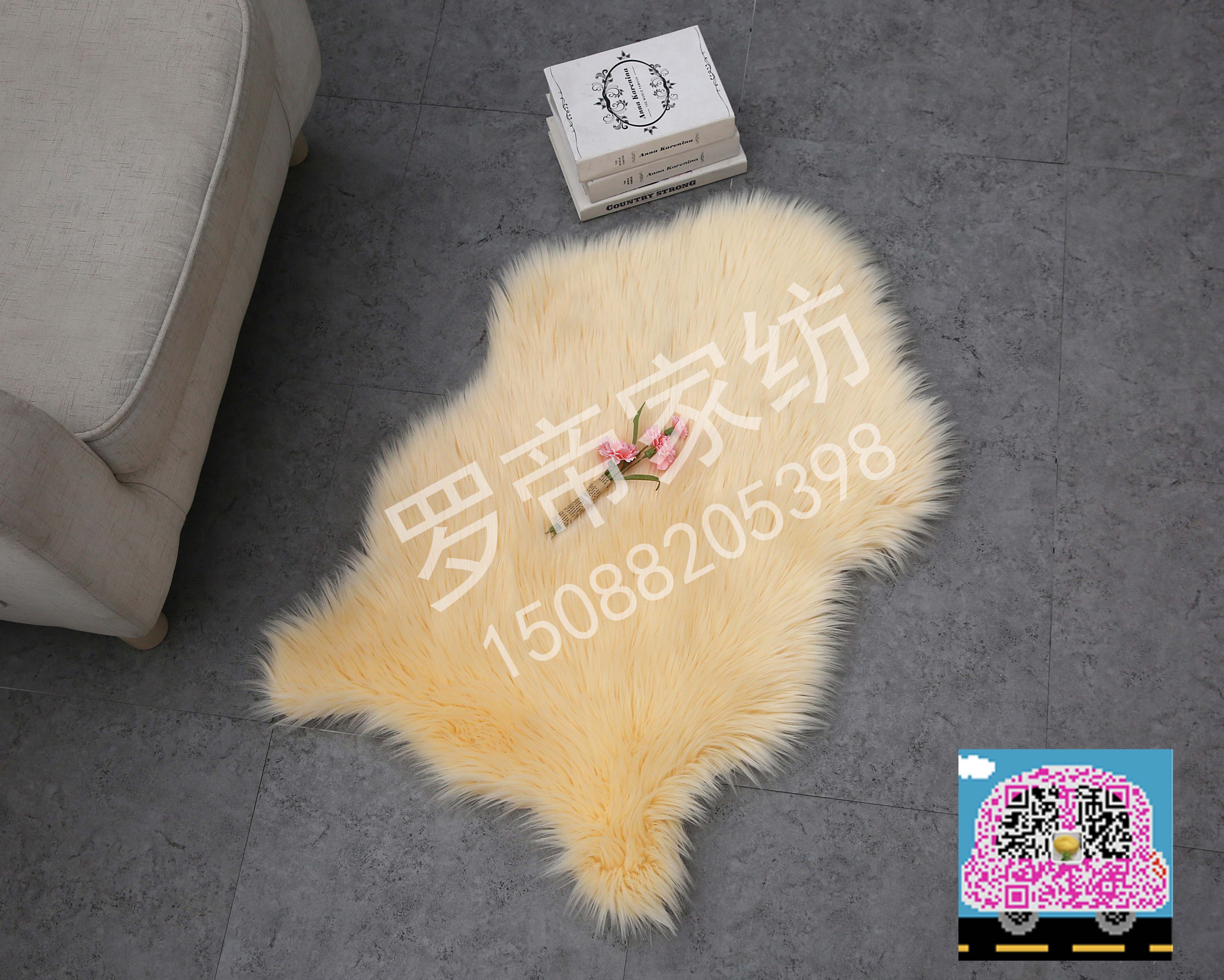 Imitation Wool Rug Bedroom Bed Mat Coffee Table Mat Bay Window Mat Window Decoration Photography Four Seasons Soft And Comfortable Sheepskin Shape Carpet Blanket details Picture