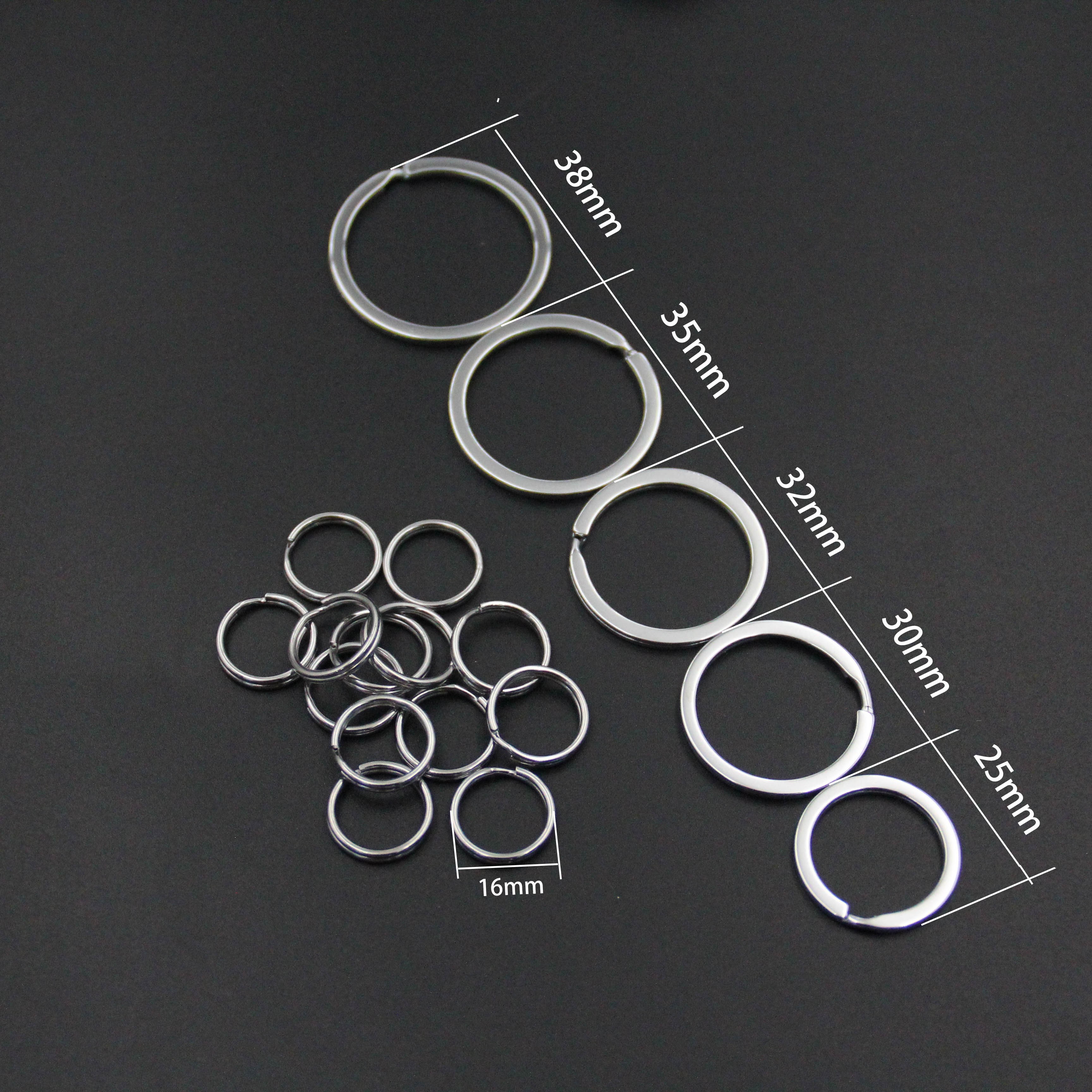 Xinmeida key ring stainless steel accessories Flat ring car key ring metal chrome-plated ring key ring 38mm detail image 1