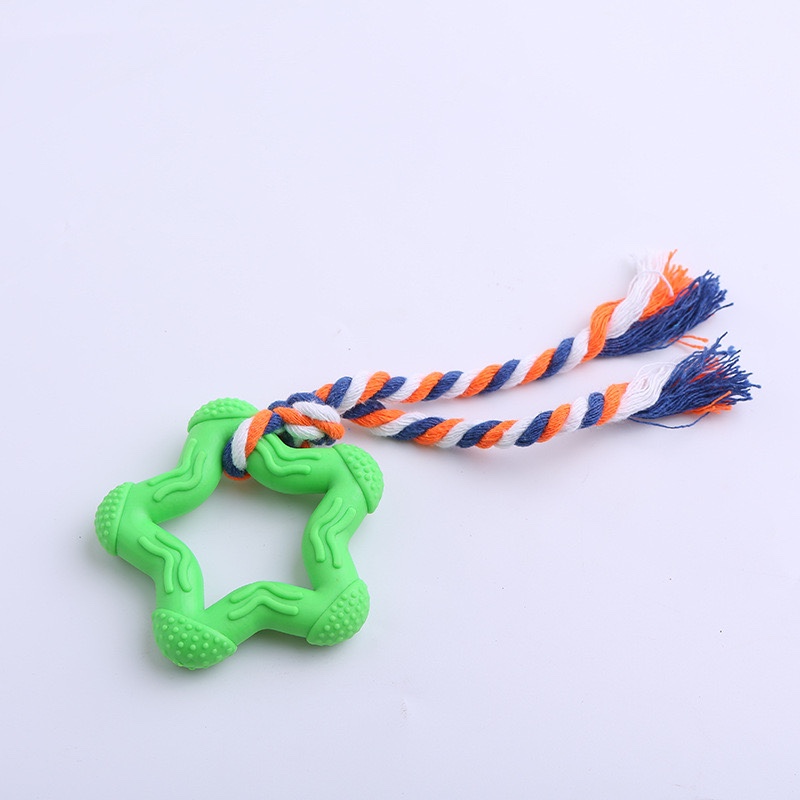 宠物TPR橡胶玩具 创意五角星带绳无毒玩具 狗狗宠物用品厂家批发3