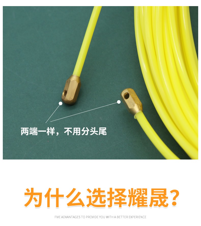 电工电线穿线器黄色尼龙穿墙线钢丝绳拉线器弹簧头可定制量大从优详情图3