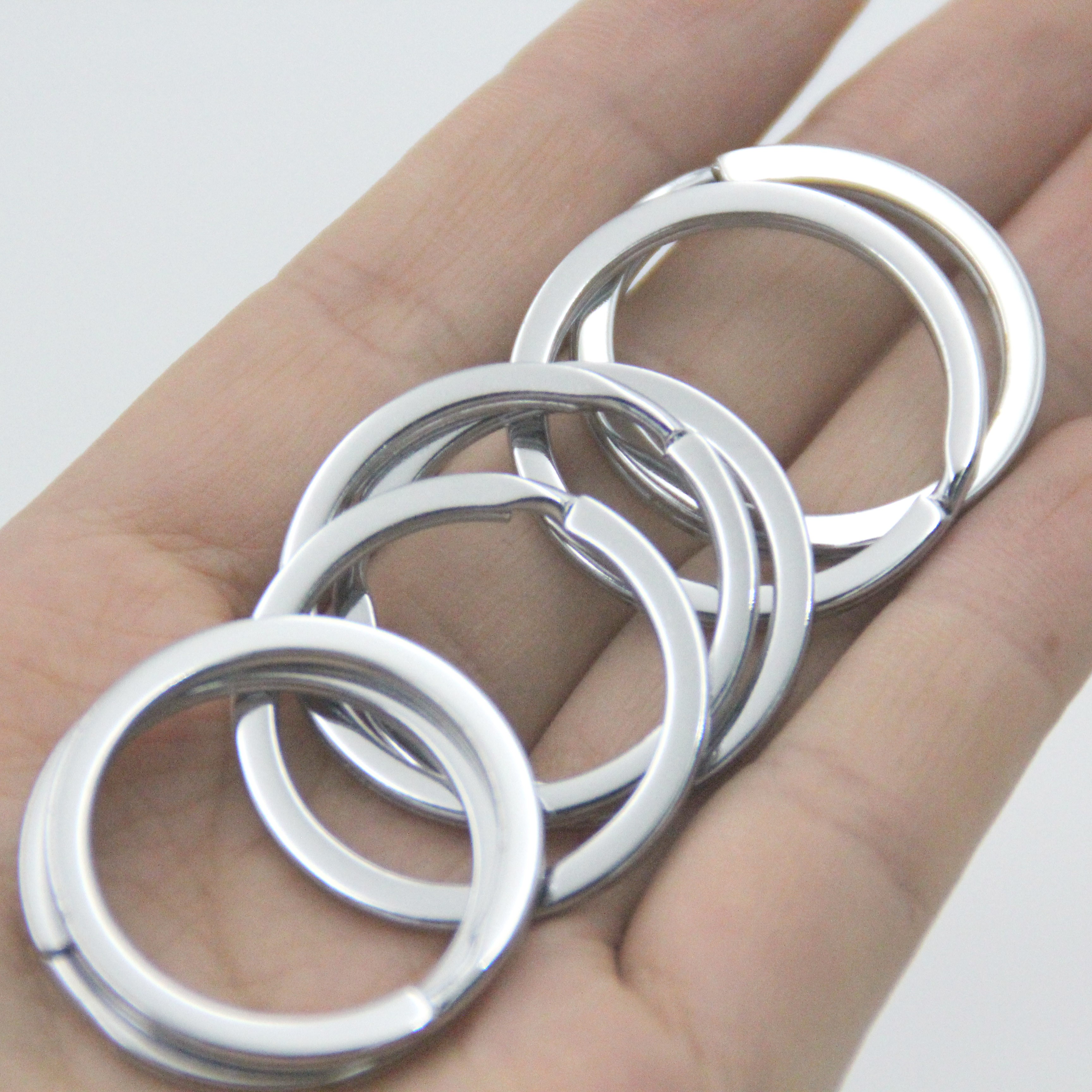 Xinmeida key ring stainless steel accessories Flat ring car key ring metal chrome-plated ring key ring 38mm detail image 4
