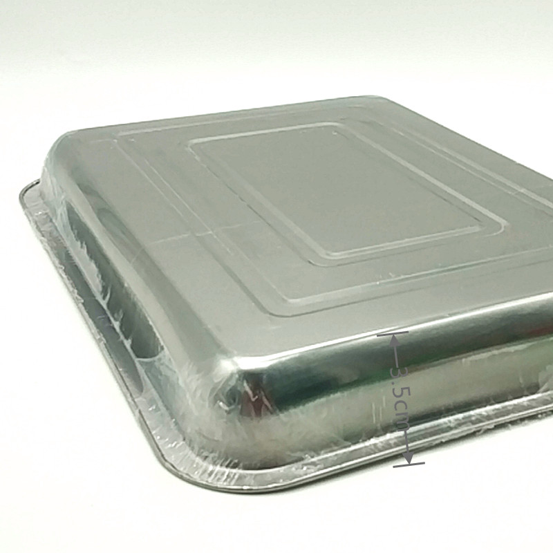 40*30cm rectangular tray, square plate, deepened iron plate, commercial steamed rice and dumpling plate, barbecue plate, vegetable basin Item Picture