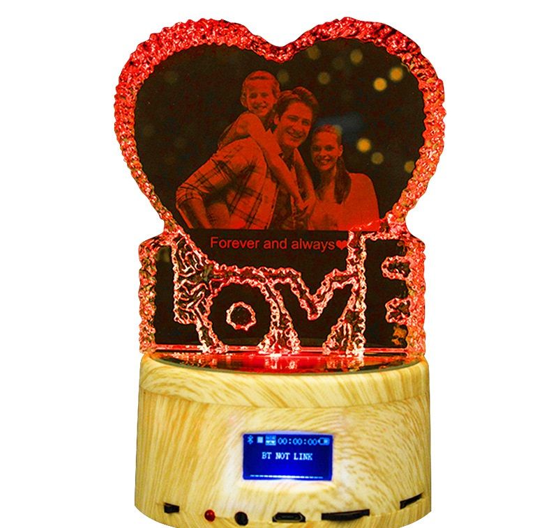 Creative gift MAMA Crystal LOVE Bluetooth Music Box DIY photo 3D carved figures customized cross-border exclusive Item Picture