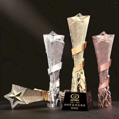 Resin gold, silver and copper ribbon with five stars thumbnail