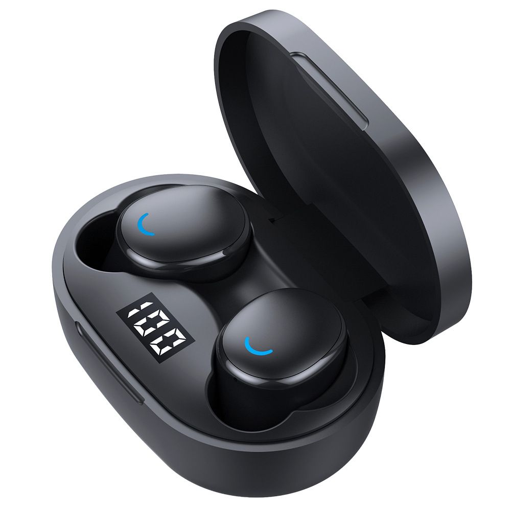 Amazon wireless Bluetooth headphone with charging bin Digital display dual-ear in-ear Bluetooth headphone