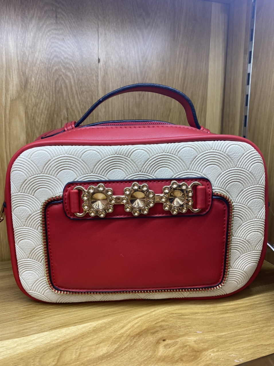 The inner edge of the crossbody bag