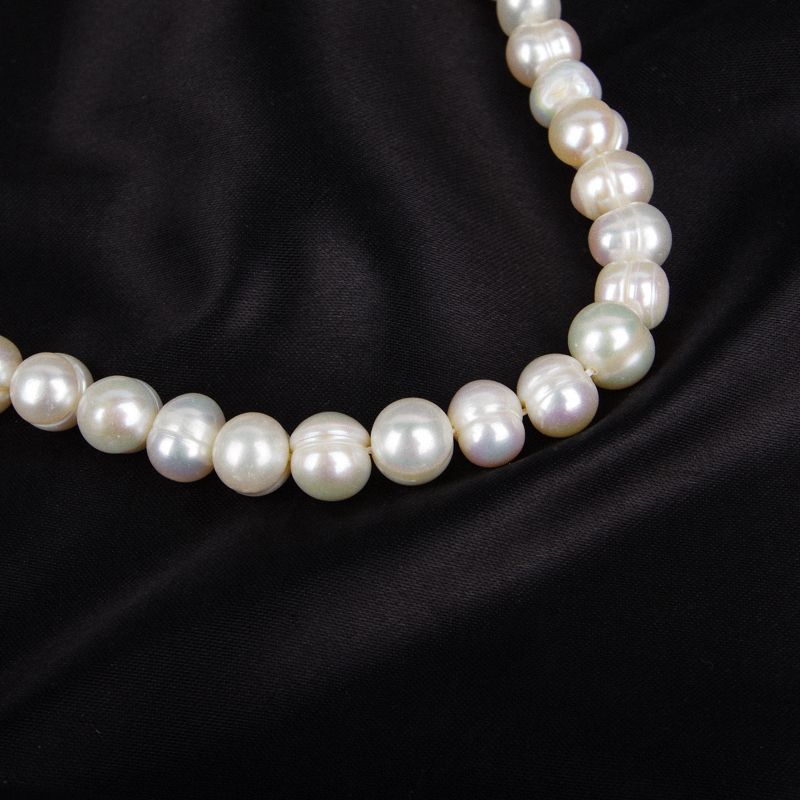 8-9Mm Single-Loop Punch Natural Freshwater Pearl Semi-Finished Material Diy Accessories Fashion Trend Mom Necklace Item Picture