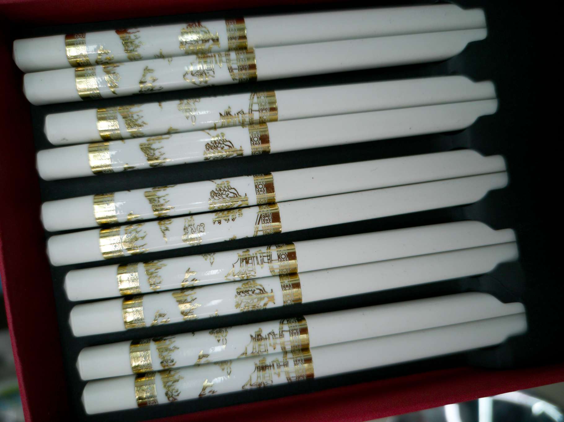 合金筷5色5双包装礼品盒套装合金筷子防霉防滑耐高温消毒筷子细节图