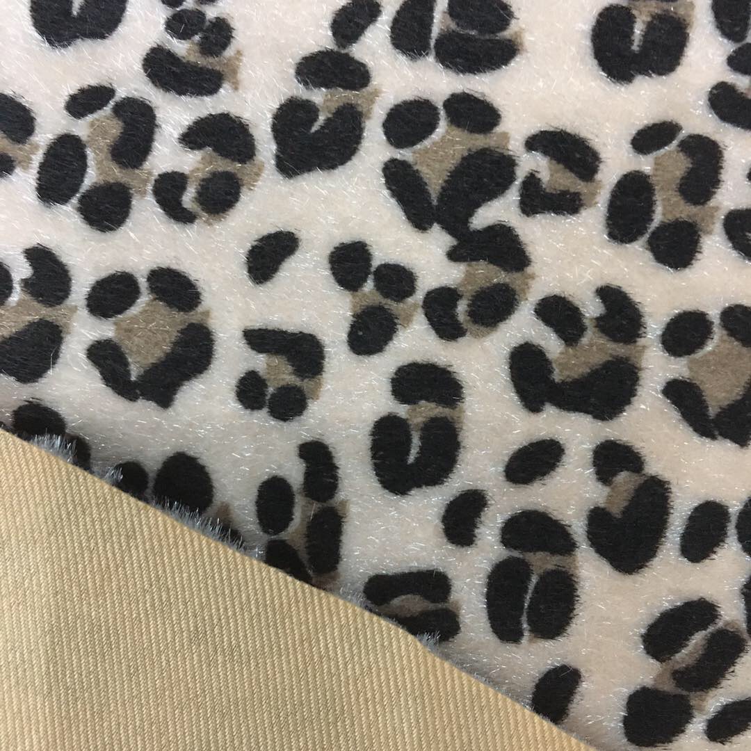 Anti-horsehair leopard print flocking leather details Picture