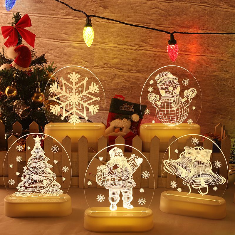 Cross Border Selling Small Christmas Night Lights Holiday Christmas decorations 3D lights Christmas decorations gift room decorative lights