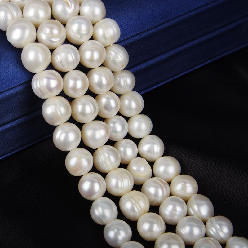 10-11Mm Light Grain Punch Round Natural Freshwater Pearl Material Diy Accessories Fashion Trend Mom Necklace Specification drawing