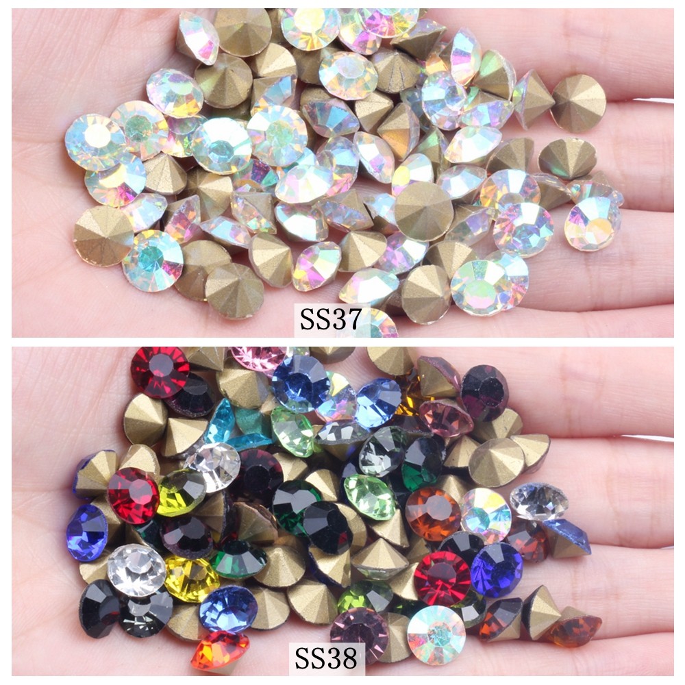 浅绿闪钻水晶玻璃尖底钻 ss3 1.3mm 1440颗 14切面饰品配件详情图6