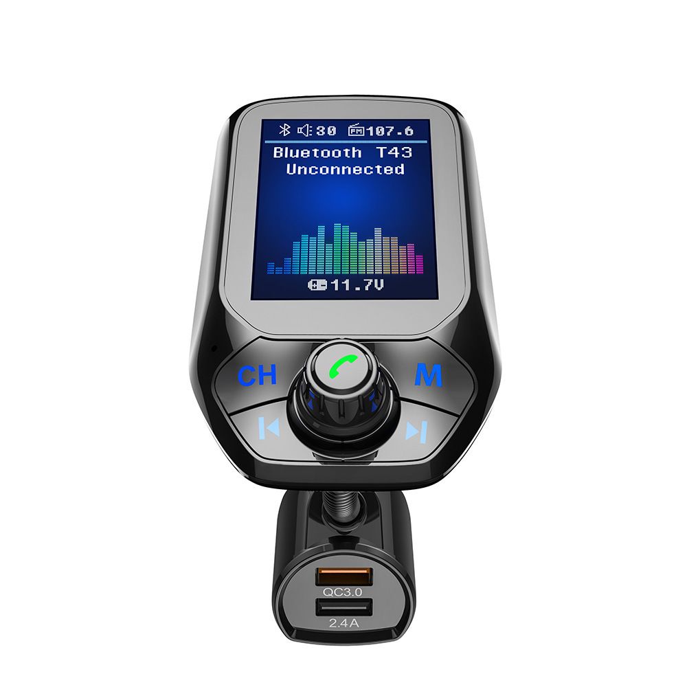 Car Bluetooth Hands-free FM transmitter Color screen Car Bluetooth MP3 car charger QC3.0 Radio transmitter Bluetooth