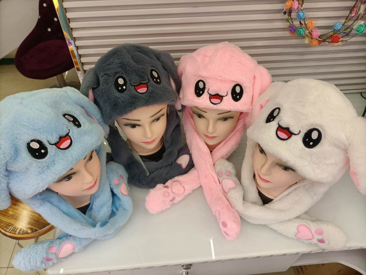 发光兔子耳朵会动帽子详情14