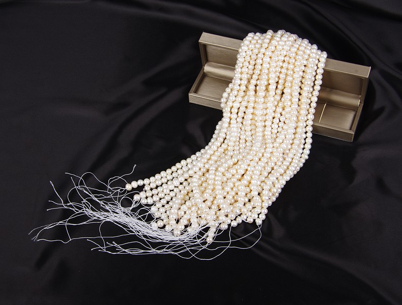 8-9Mm Single-Loop Punch Natural Freshwater Pearl Semi-Finished Material Diy Accessories Fashion Trend Mom Necklace undefined