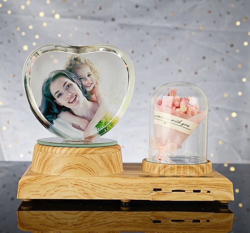 Character carved crystal ball music box personality DIY custom photo rotation birthday gift creative love ornaments details Picture