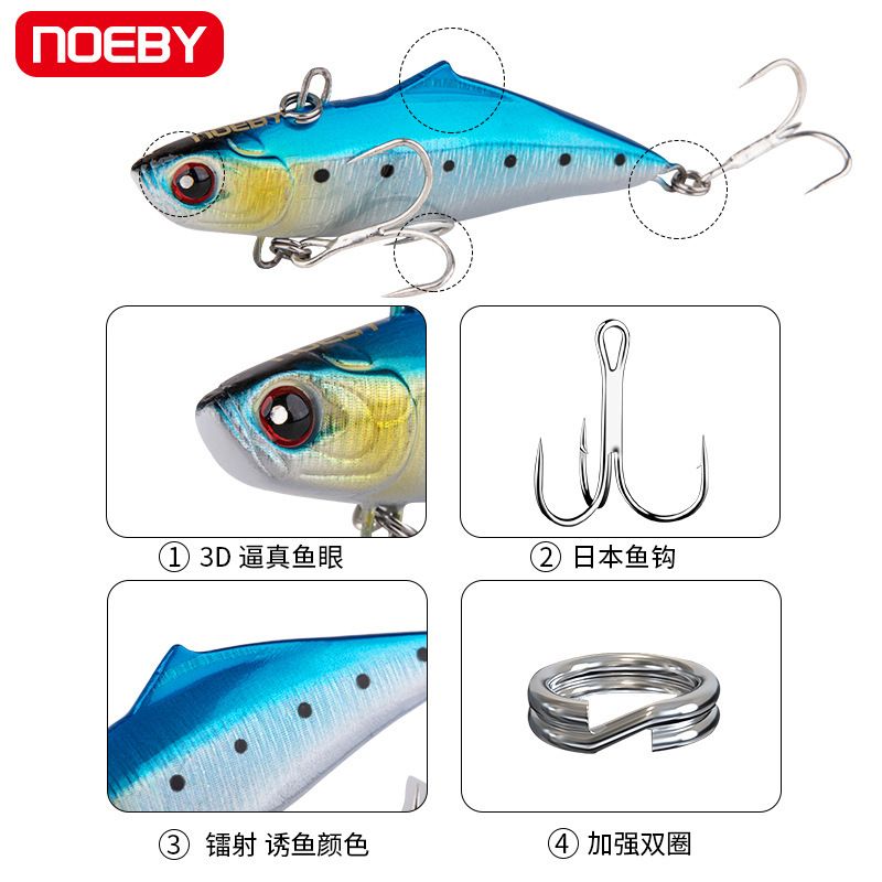NOEBY/ Noby bait slow sinking Luya bait warping mouth sea bass VIB shore thrower fishing tackle for long range sea casting