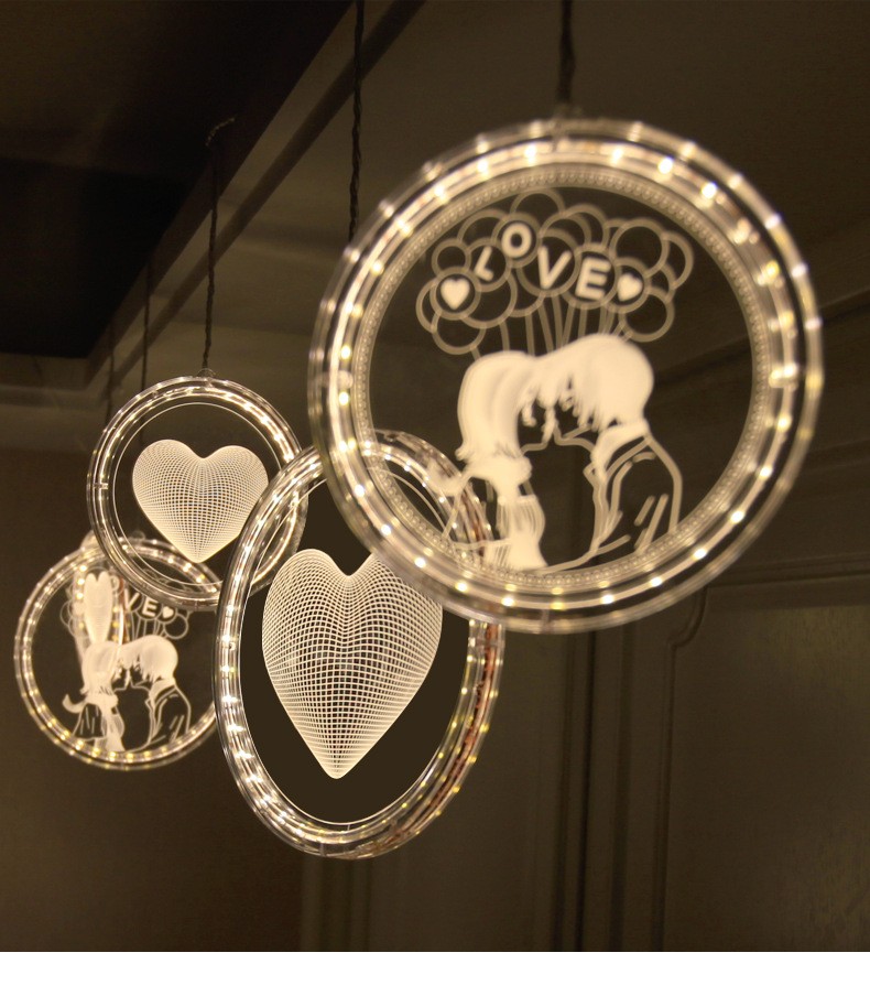 led装饰灯节日装饰圆形造型灯创意家居ins霓虹灯定制款详情图3