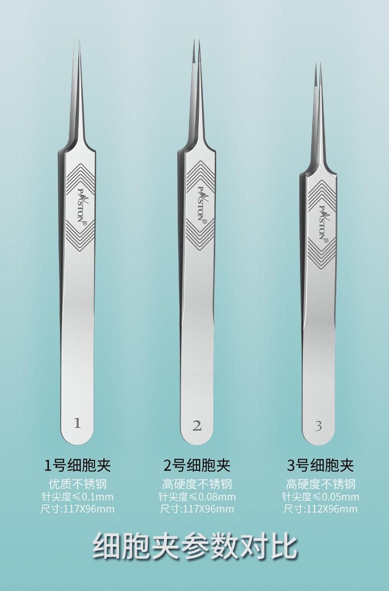 PASTON闭口粉刺针美容院专用细胞夹超细黑头夹专业镊子挤痘痘工具详情图7