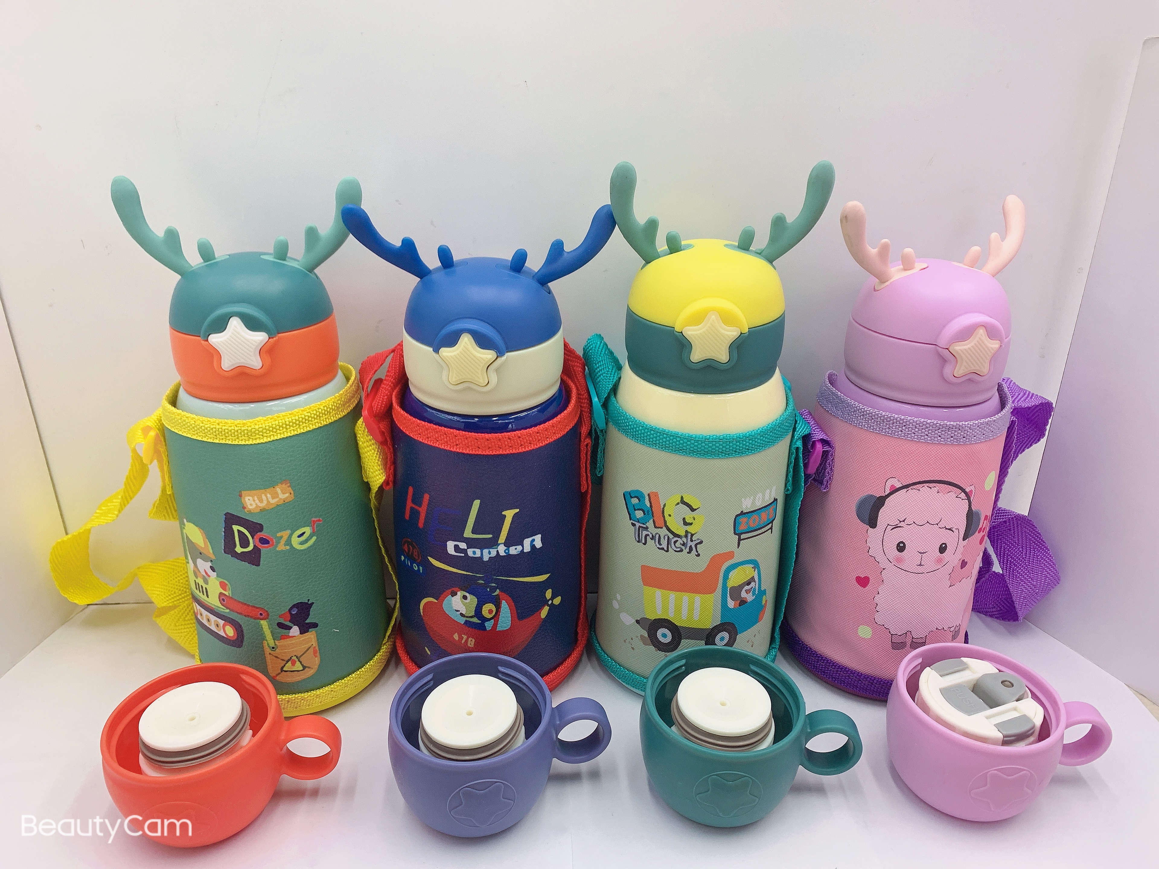 316鹿角儿童保温杯600ml学生水杯 带杯套详情图4