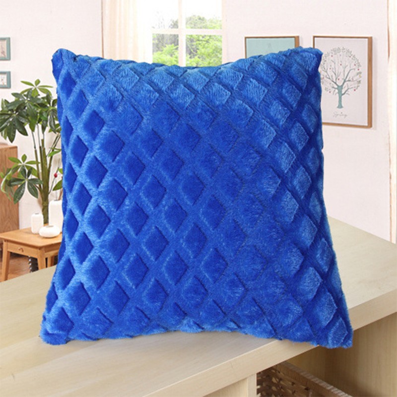 Embossed diamond-patterned plush pillowcase, cross-border best-selling short plush cushion and backrest cover detail image 9