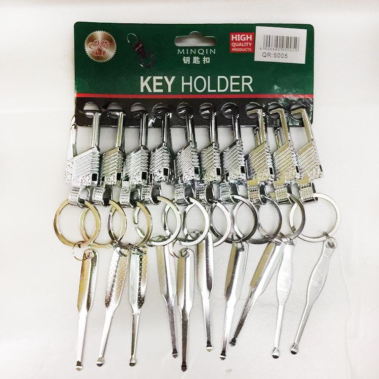 MQ Metal Alloy spring hook Key Chain with ear dig Key Pendant Premium 5005-1 for export detail image 3