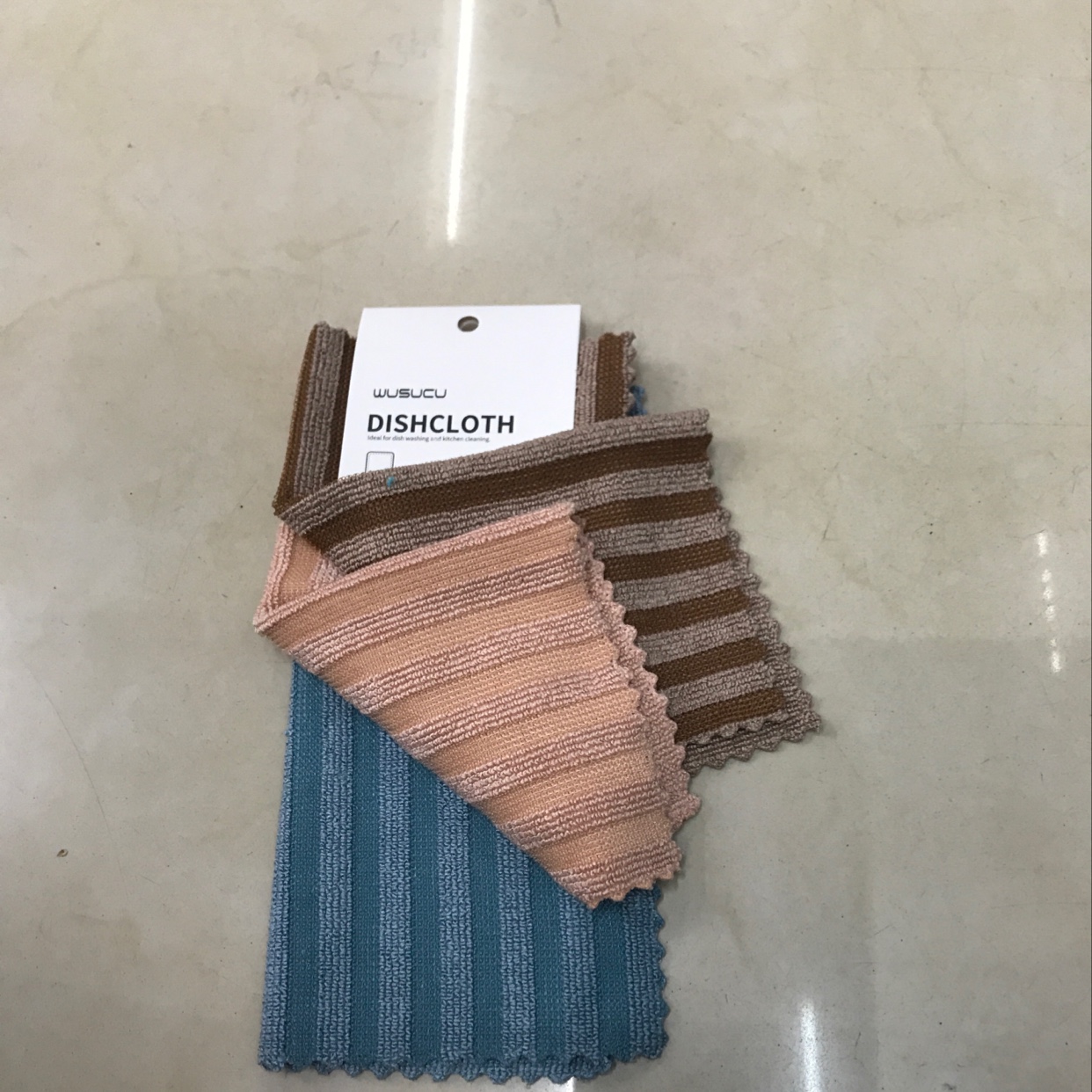 Plain coloured striped fibre rag thumbnail