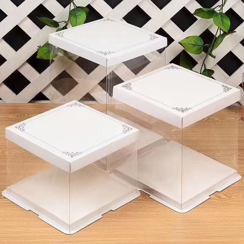 A white transparent cake box detail image 3