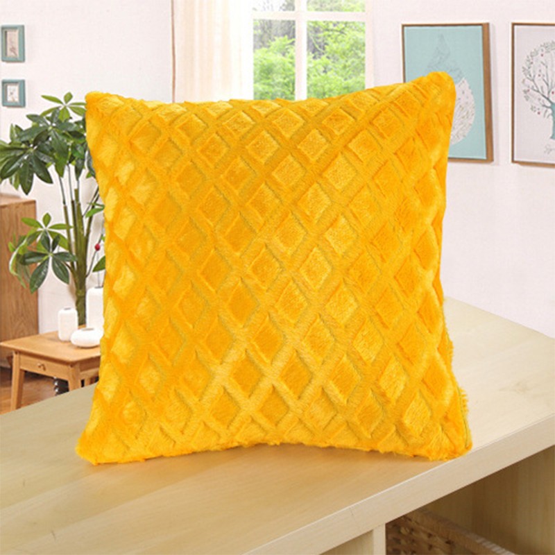Embossed diamond-patterned plush pillowcase, cross-border best-selling short plush cushion and backrest cover detail image 4