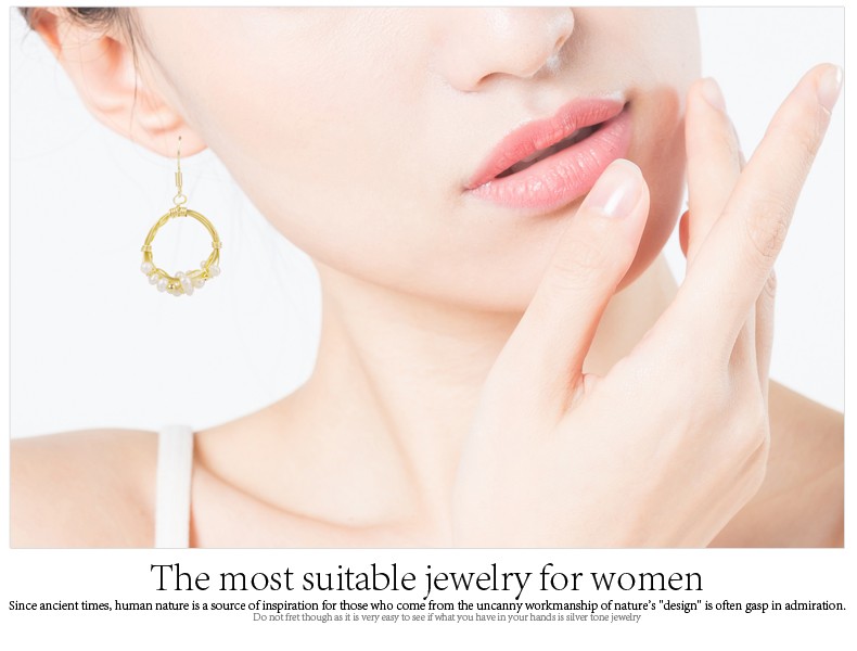 Original Natural Baroque Natural Pearl Hand-Made 14K Gold Injection Thread Silver Hook Earrings Fashion Personality Accessories undefined