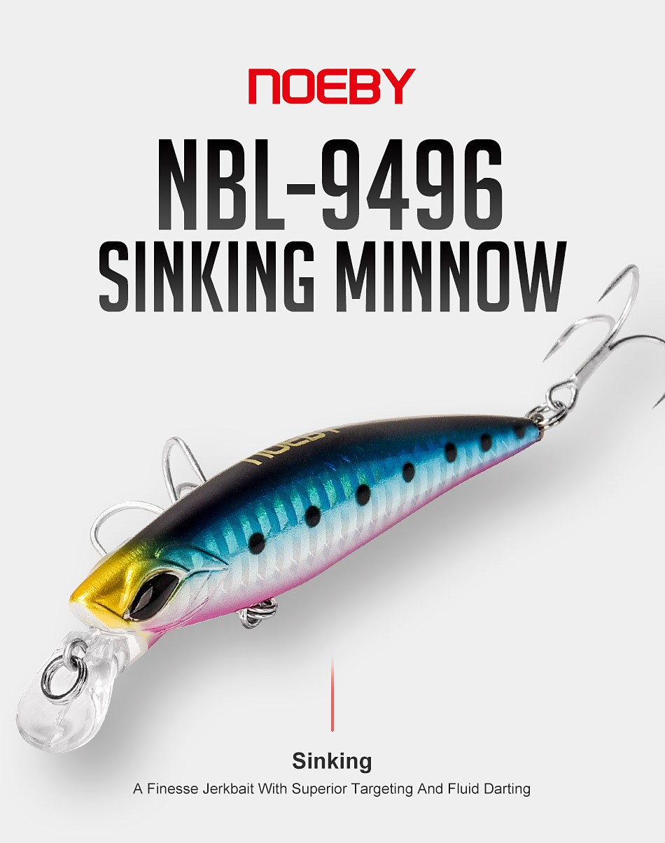 NOEBY/诺比鱼饵沉水米诺路亚饵翘嘴海鲈饵海钓硬饵假饵9496
