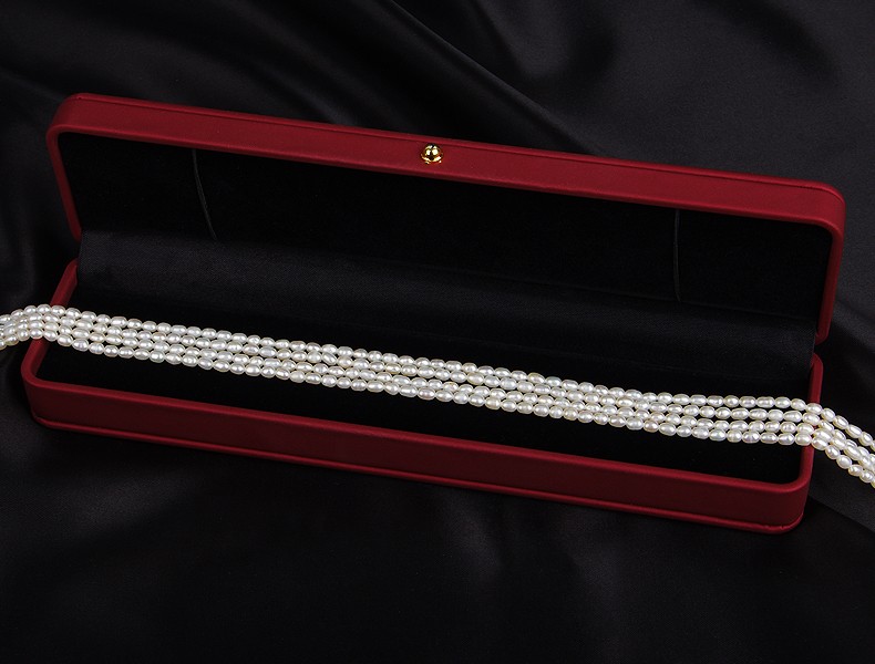 3.2-3.5Mm Rice Bead Necklace Rice Shaped Natural Freshwater Pearl Semi-Finished Material Diy Accessories Fashion Trend Light undefined