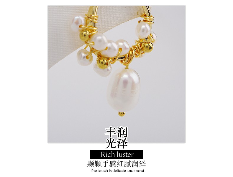 In 2020, 14K Gold Hand-Wound Natural Freshwater Pearl S925 Silver Stud Earrings undefined