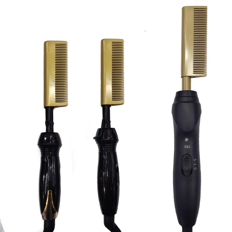 Hot gold copper comb straight hair comb splint hair comb styling comb multi-function straight curly comb thumbnail