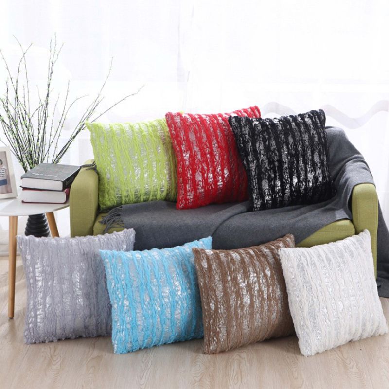 Gold-embossed pillowcases, plush cushions, cross-border home best-selling pillowcases, solid-color sofa cushions, fabric headrests