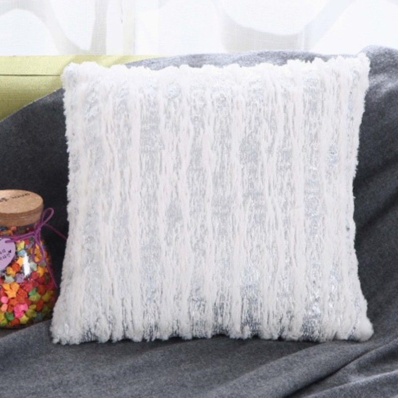 Gold-embossed pillowcases, plush cushions, cross-border home best-selling pillowcases, solid-color sofa cushions, fabric headrests detail image 6