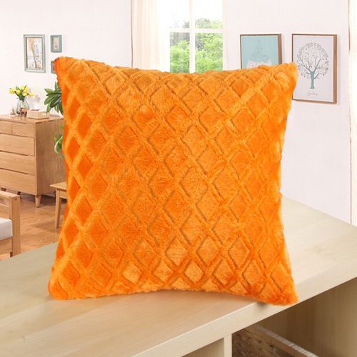 Embossed diamond-patterned plush pillowcase, cross-border best-selling short plush cushion and backrest cover details Picture