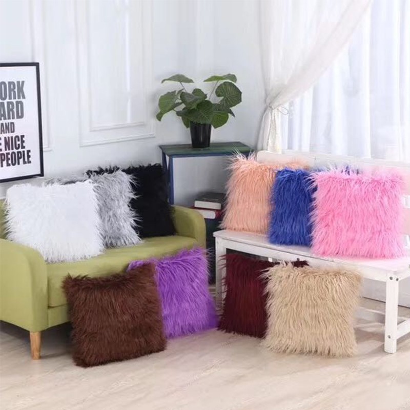 新 亚马逊爆款枕套 长毛绒抱枕套 时尚汽车靠枕 居家沙发大靠枕详情图1