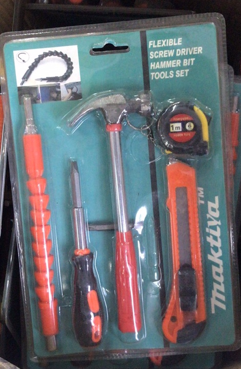 Small groups set up tools