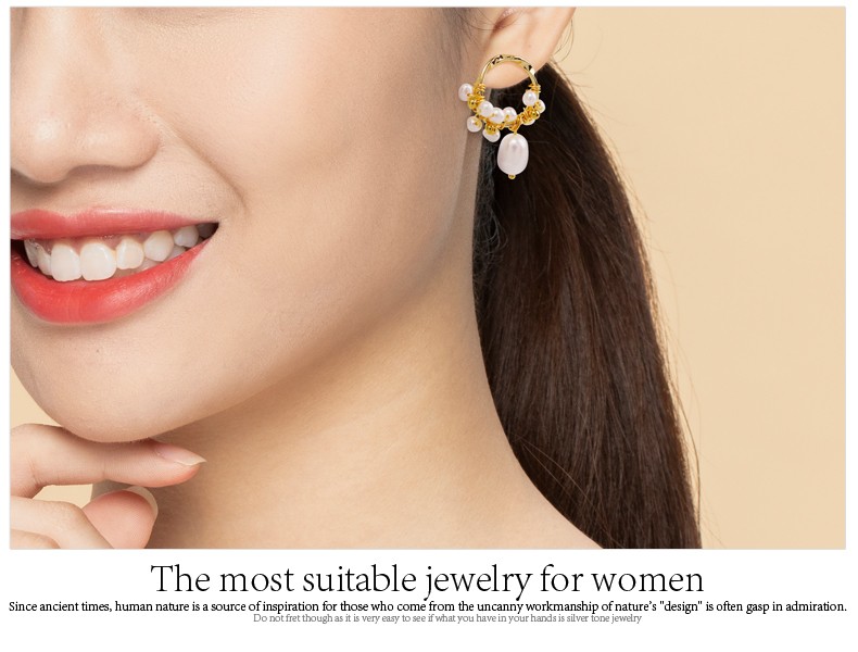 In 2020, 14K Gold Hand-Wound Natural Freshwater Pearl S925 Silver Stud Earrings undefined