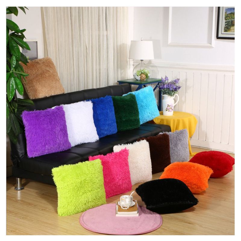 Han style plush pillowcase cushion cover crystal plush Sea lion soft comfortable pure color creative back wholesale thumbnail
