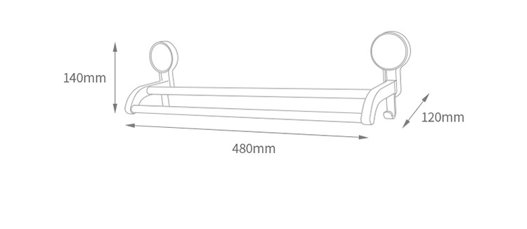 浴室浴巾架毛巾架免打孔卫生间架子浴室置物架详情图17